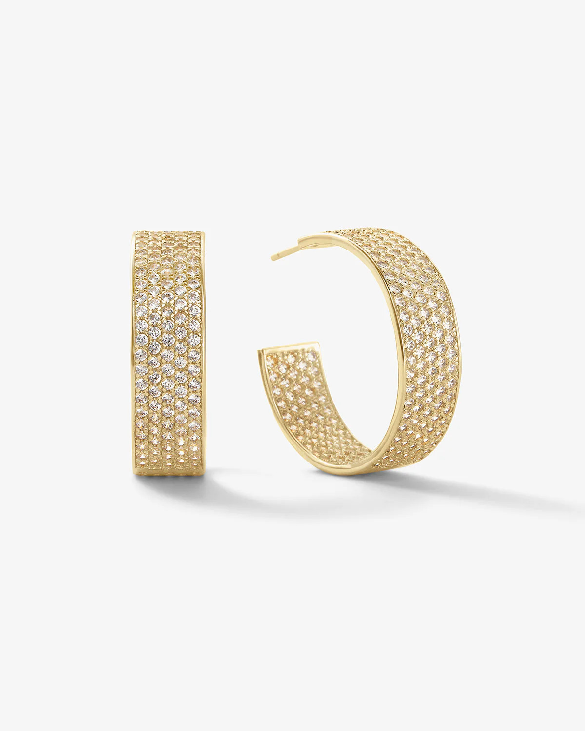 Slick Pavè Earrings - Gold|White Diamondettes | Melinda Maria Jewelry