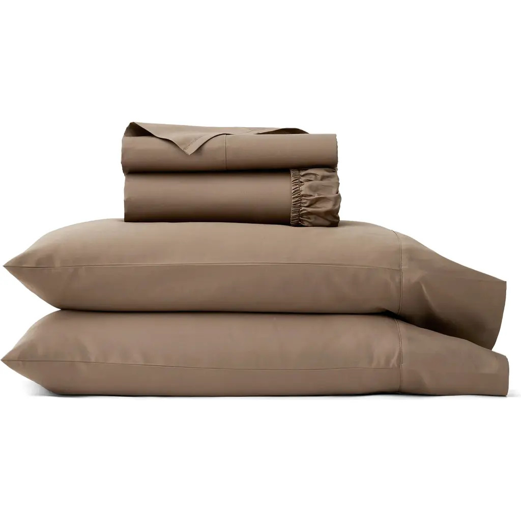 Boll & Branch Signature Hemmed Sheet Set in Walnut at Nordstrom, Size King | Nordstrom