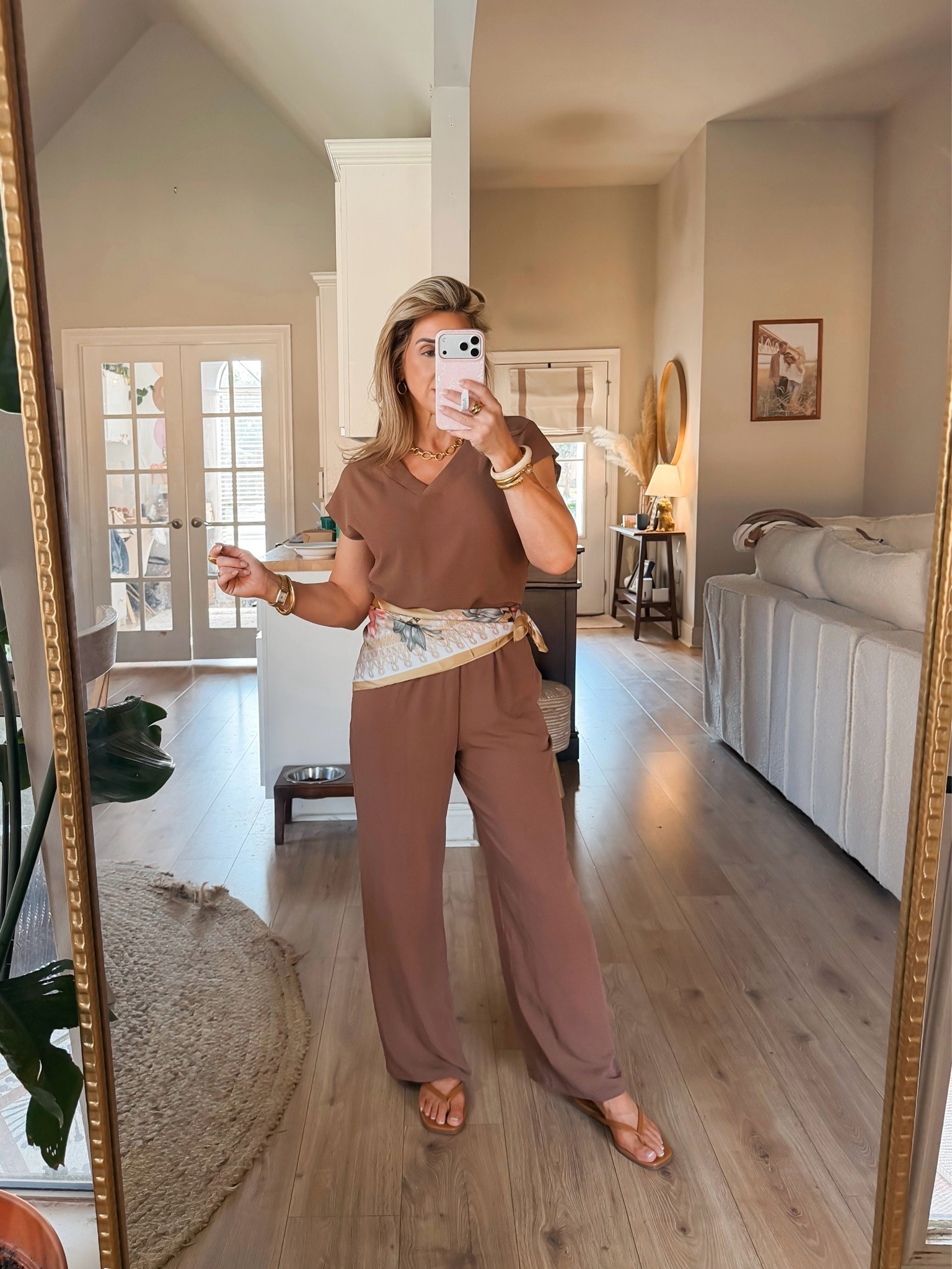 A two piece pants set lightweight enough for late summer and into early fall. Add a satin scarf for a pop of color. 

Fall outfits over 40, summer outfits over 40, back to school, teacher outfits, neutral outfits for late summer

#LTKdayinmylife #LTKgrwm #LTKOver40