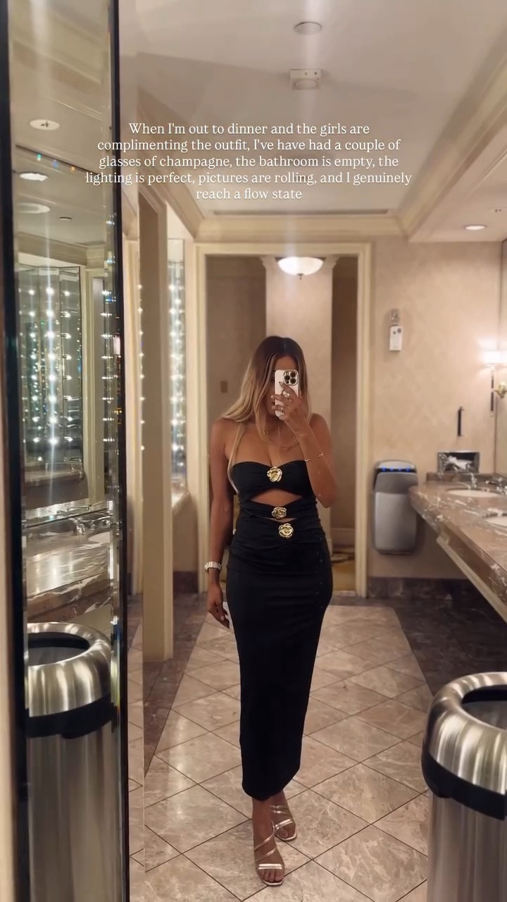 A feeling I just can't explain 👌🏽

There comes a time in every good night out when your fit is fire, the girlies are hyping you up, you've had a couple glasses of champs, and you go to the bathroom and find pristine lighting and optional IG worthy mirrors take your camera out, start snapping, and indeed reach a flow state. 

*Cheers to all of the girls girls out there that see another baddie killing it and have no problem letting them know you see them. Trust me, the power behind your words and kindness goes so much further than you could ever imagine. If you are seeing this, this is your sign to put on that outfit, make the date, lead with love, and live life to the fullest. 
.
.
.
.
.
#momswithstyle #stylereels #flowstate #girlhood #sanfranciscobayarea