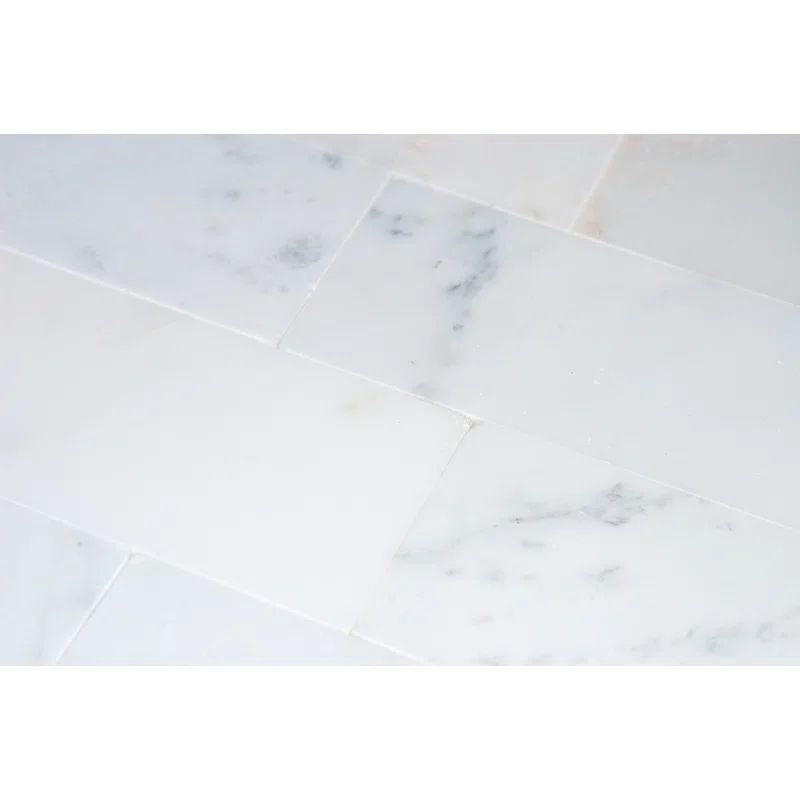Arabescato Carrara 6" x 12" Marble Field Tile | Wayfair North America