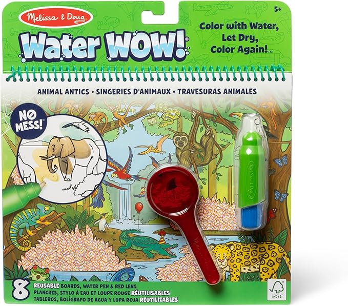 Melissa & Doug On the Go Water Wow! Reusable Water-Reveal Deluxe Activity Pad – Animal Antics | Amazon (US)