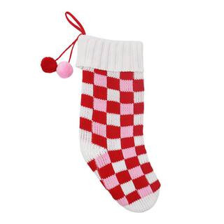 18.5" Pink & White Checker Knit Stocking by Ashland® | Michaels® | Michaels Stores
