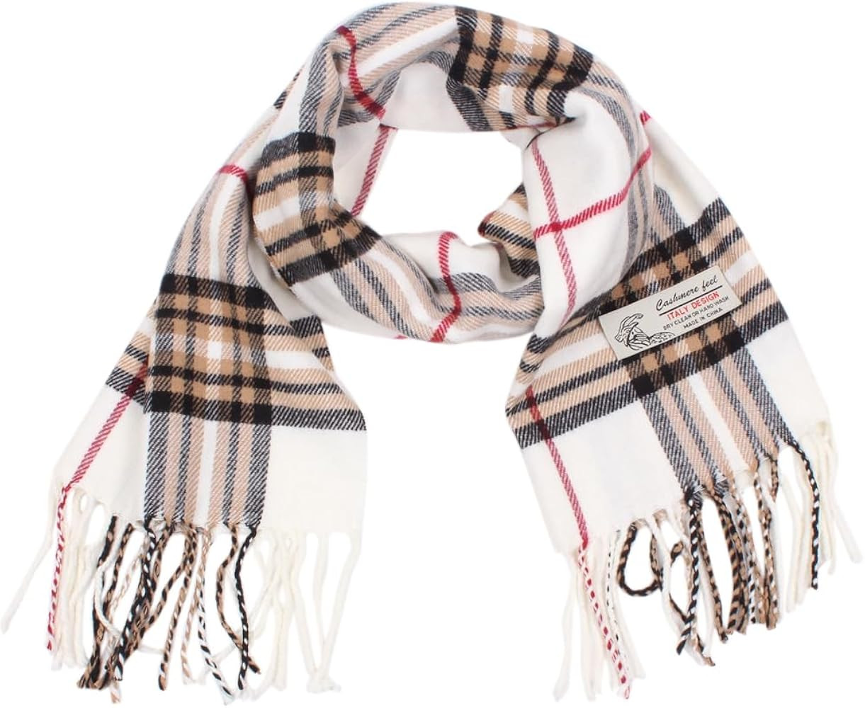 TZ Promise Tartan Plaid Cashmere Feel Classic Soft Luxurious Winter Scarf For Men Women | Amazon (US)