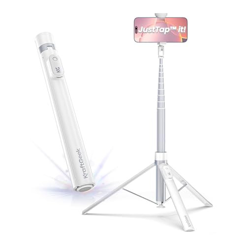 KraftGeek JustTap Phone Tripod for iPhone, Auto-Open Selfie Stick Tripod | Amazon (US)