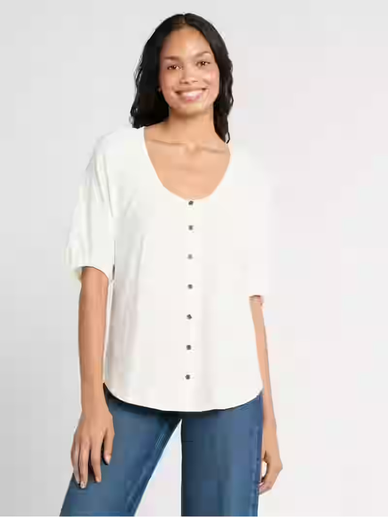 Time and Tru Women's Cotton Peasant Top, Sizes XS-XXXL | Walmart (US)