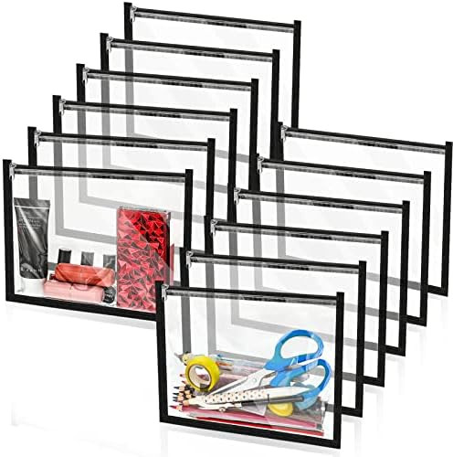 12 Packs Multi Purpose Zipper Pouch Clear Pouch Waterproof Pouch Zipper Storage Bags for Organizing  | Amazon (US)