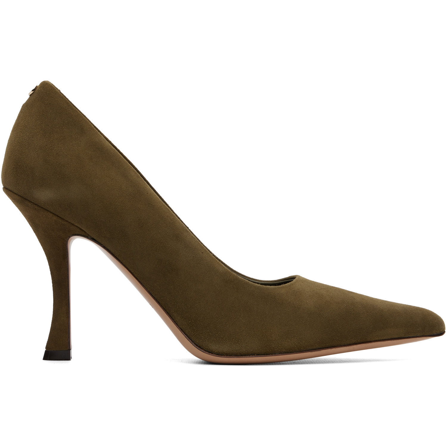 Ferragamo Green Elydea Pump Heels | SSENSE
