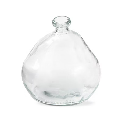 tagltd Pismo Recycled Clear Glass Vase Short, 6.7L x 6.7W x 7.1H inch. | Target