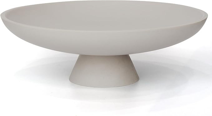 Modern Resin Pedestal Decorative Bowl, Large Fruit Bowl for Kitchen Counter, Stylish Key Bowl for... | Amazon (US)