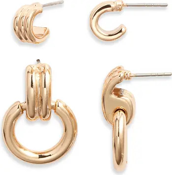 2 Pairs of Hoop Earrings | Nordstrom
