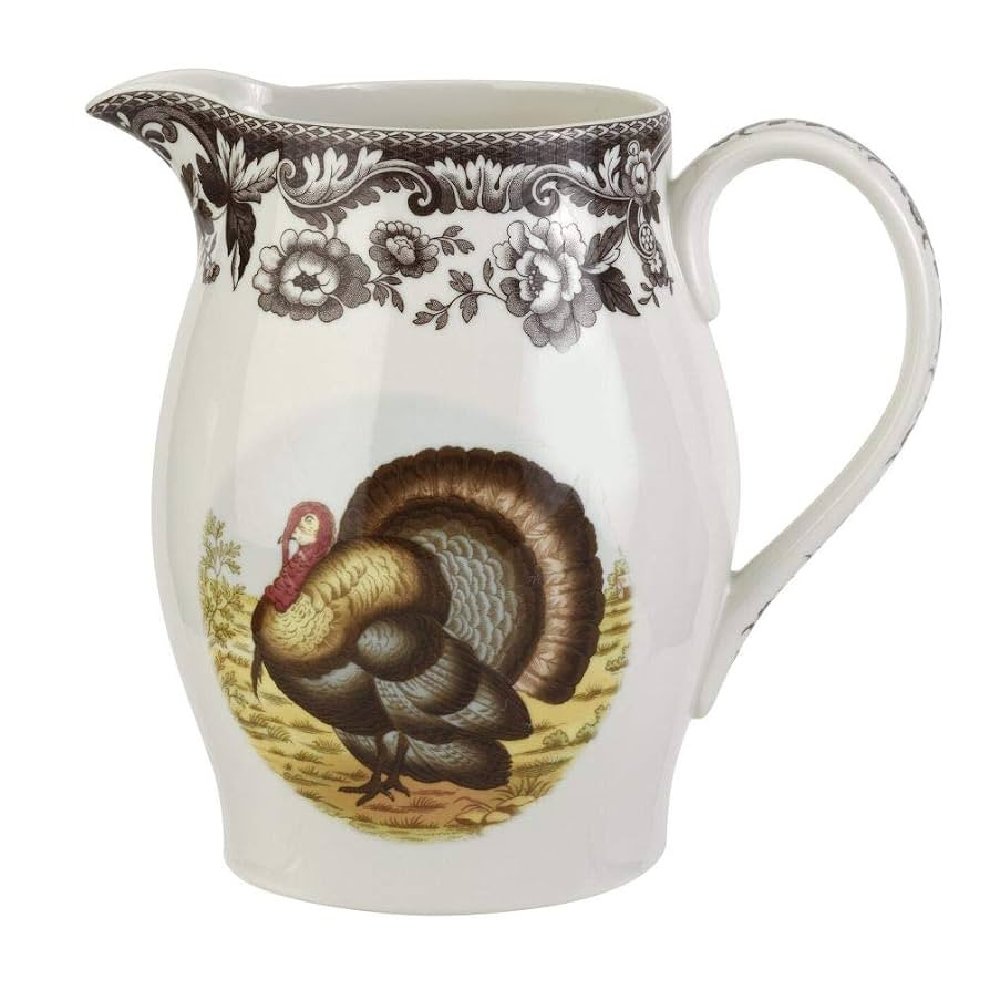Spode Woodland 3.5 Pint Porcelain Pitcher with Turkey Motif, 56 Oz Large Beverage Pitcher for Tha... | Amazon (US)