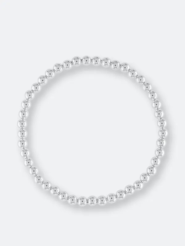 Olivia Le 4MM Sterling Silver Bubble Bead Bracelet - Grey - 6.5 | Verishop