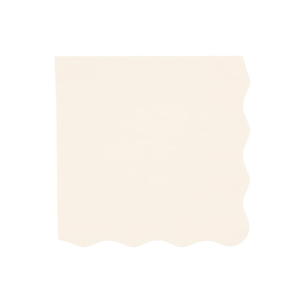 Bonjour Fête Cream Off White Wavy Paper Party Napkins | Disposable, 3-Ply | Large Lunch Size | P... | Amazon (US)