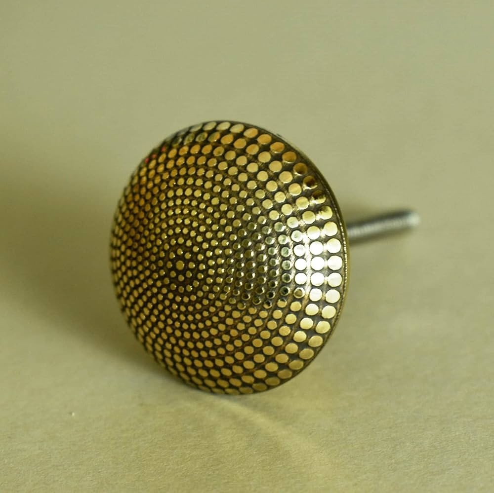 Floral Round Brass Drawer Knobs - Set of 6 Elegant Furniture and Cabinet Pull Handles in Solid Br... | Amazon (US)