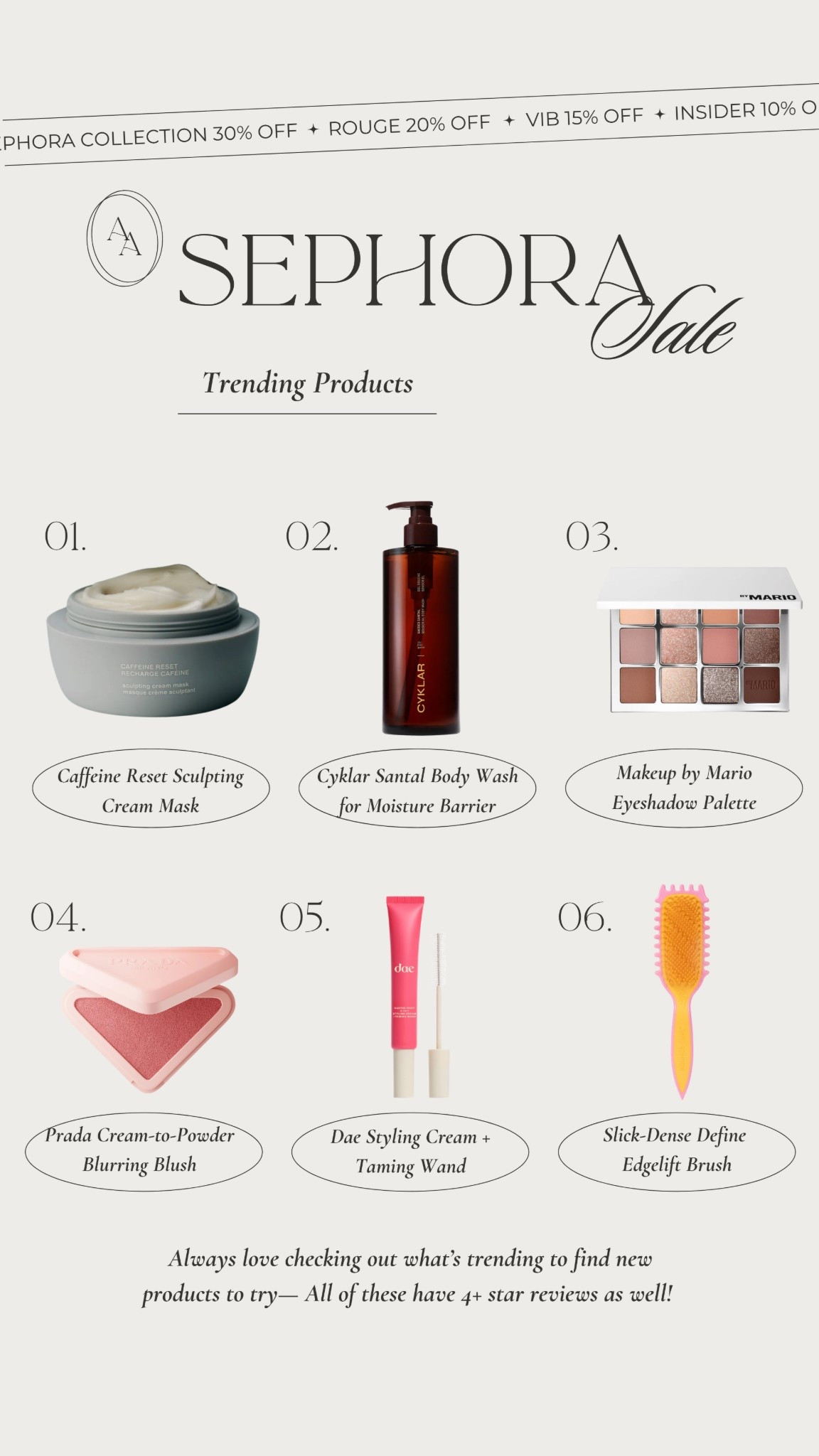 Trending products @ Sephora & all included in their sale!

Save 10-20% off sitewide with code ‘SPRINGSALE’ at checkout— depending on tier! Rouge members can take 20% off, VIB members can take 15% off, & Insider members can take 10% off. + 30% off the Sephora Collection! Great time to shop everything on sale & stock up!! Sale ends 4/20

Beauty favorites, makeup routine, beauty finds, summer makeup

#LTKSeasonal #LTKBeauty #LTKSaleAlert