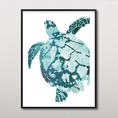Tropical Sea Turtle Framed Art by Minted® | Pottery Barn Teen