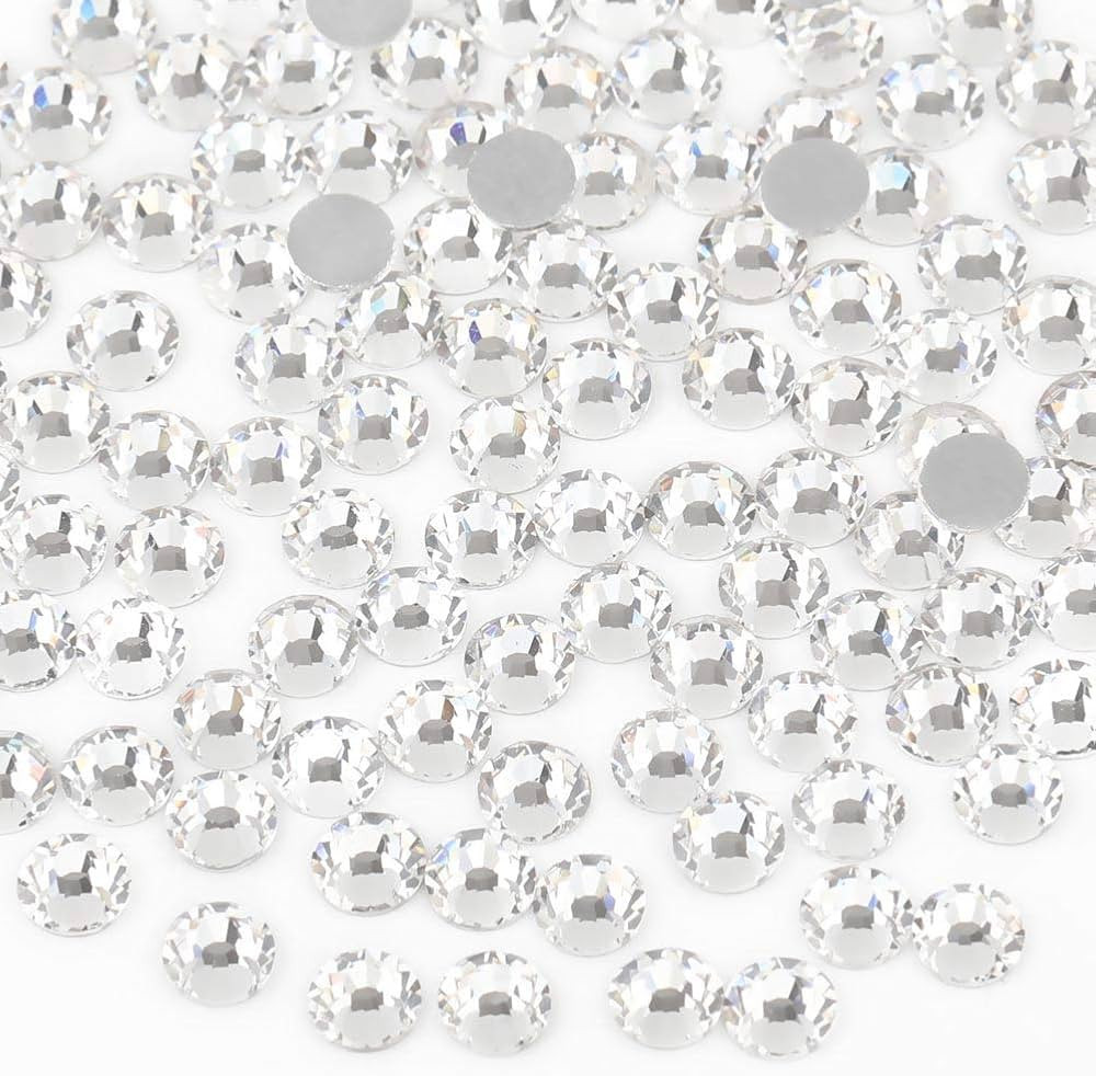 beadsland 288pcs Flat Back Crystal Rhinestones Round Gems for Nail Art and Craft Glue Fix, Crysta... | Amazon (US)