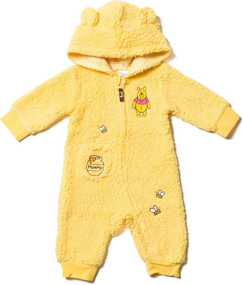 Disney Winnie the Pooh Mickey Mouse Tigger Pluto Baby Zip Up Coverall Newborn to Toddler | Amazon (US)