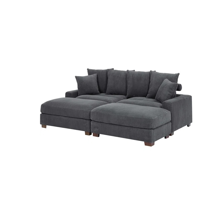Arzuaga 4 - Piece Corduroy Sectional | Wayfair North America