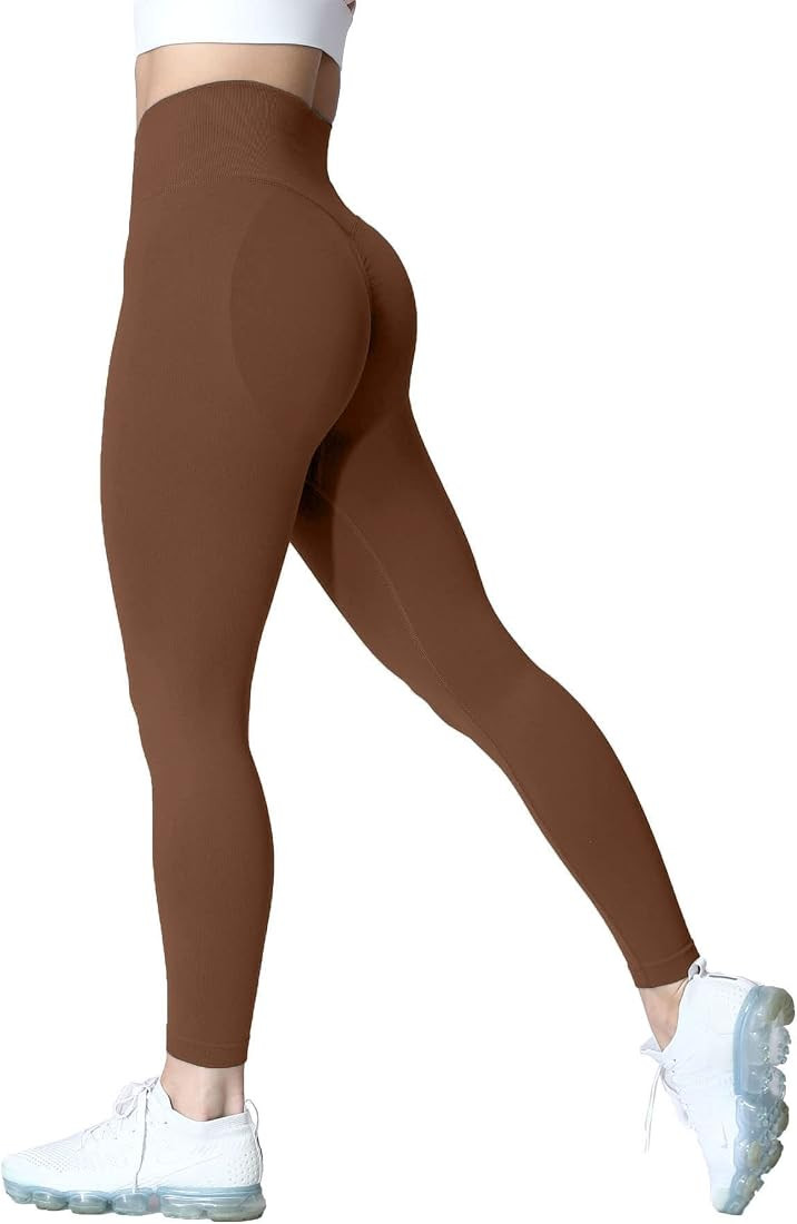 Aoxjox Women's Scrunch Butt Lifting Seamless Leggings Booty High Waisted Workout Yoga Pants | Amazon (US)