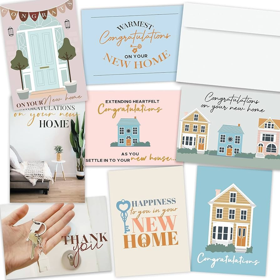 Hat Acrobat New Home Card Congratulations Set with Envelopes - 24 New House Card Set to Welcome S... | Amazon (US)
