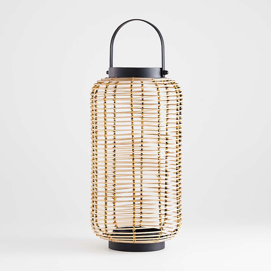 Brigton Rattan Candle Lantern 10" + Reviews | Crate & Barrel | Crate & Barrel