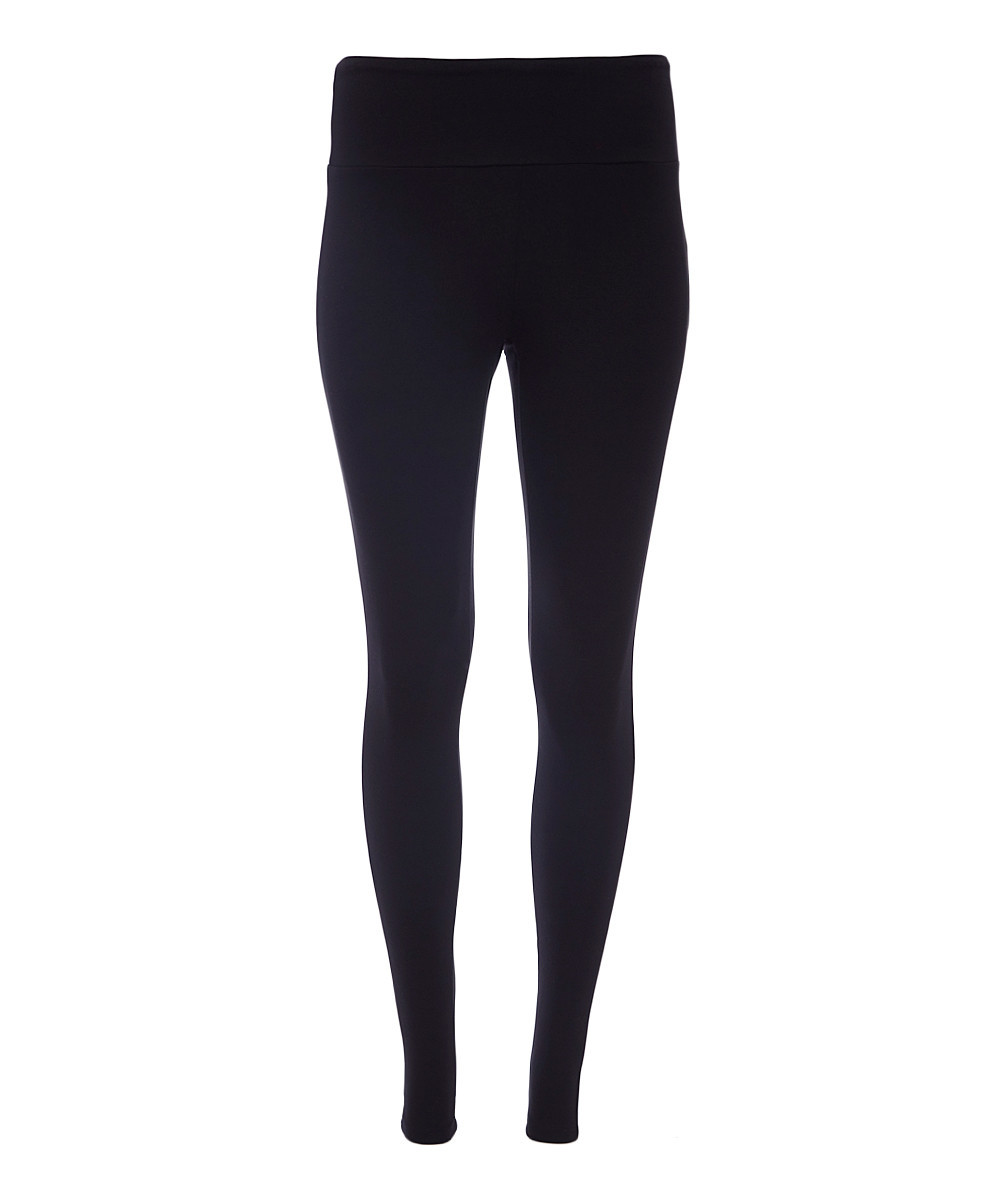 Teez-Her Women's Leggings BLACK - Black Moderate Compression Shaper Leggings - Women | Zulily