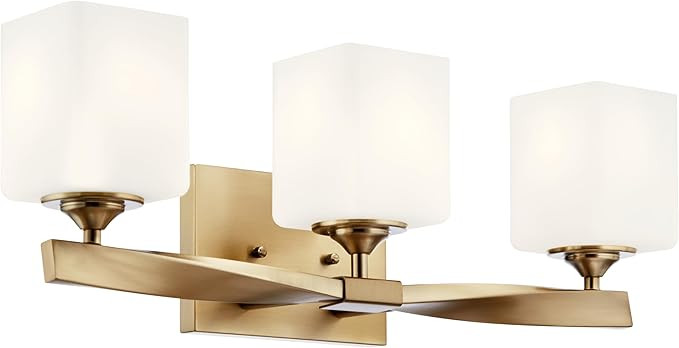 Kichler Marette 23" 3-Light Bathroom Vanity Light Fixture with Satin Etched Cased Opal Glass in C... | Amazon (US)