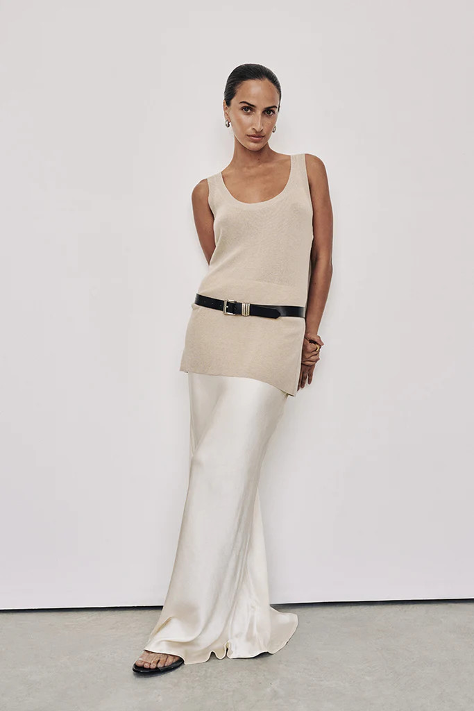 ALIA NATURAL SCOOP KNIT TANK | DISSH