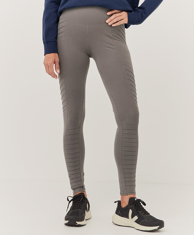 brushed pintuck legging | Pact Apparel