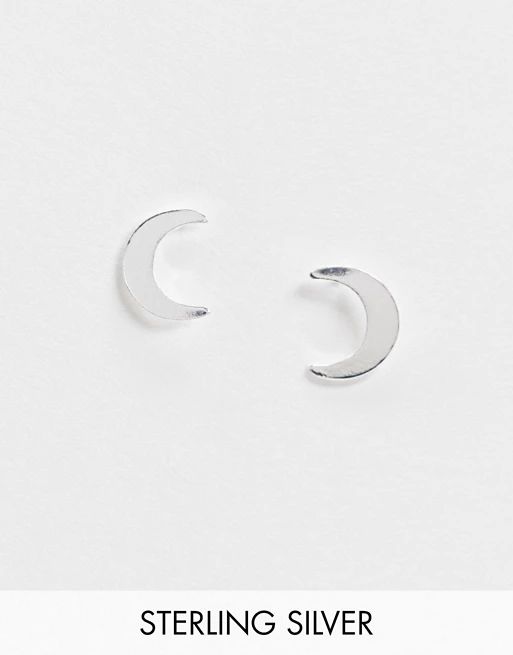 ASOS DESIGN sterling silver stud earrings in moon design | ASOS US