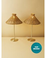2pk Wicker And Metal Table Lamps | HomeGoods