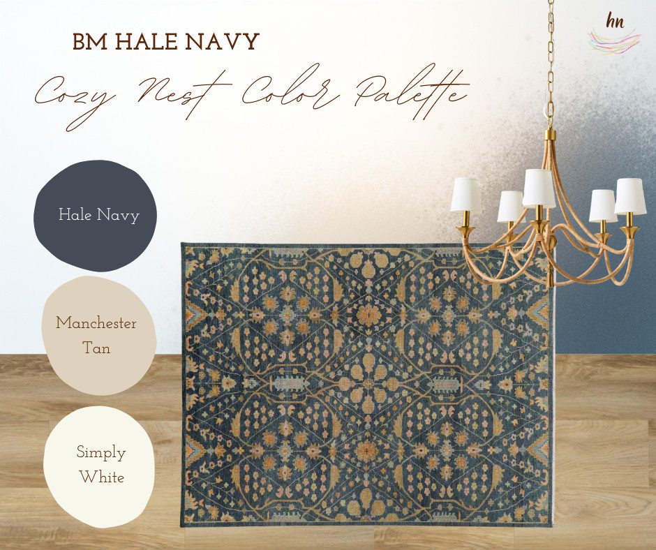 A cozy nest color palette for Benjamin Moore Hale Navy 

 #LTKHome