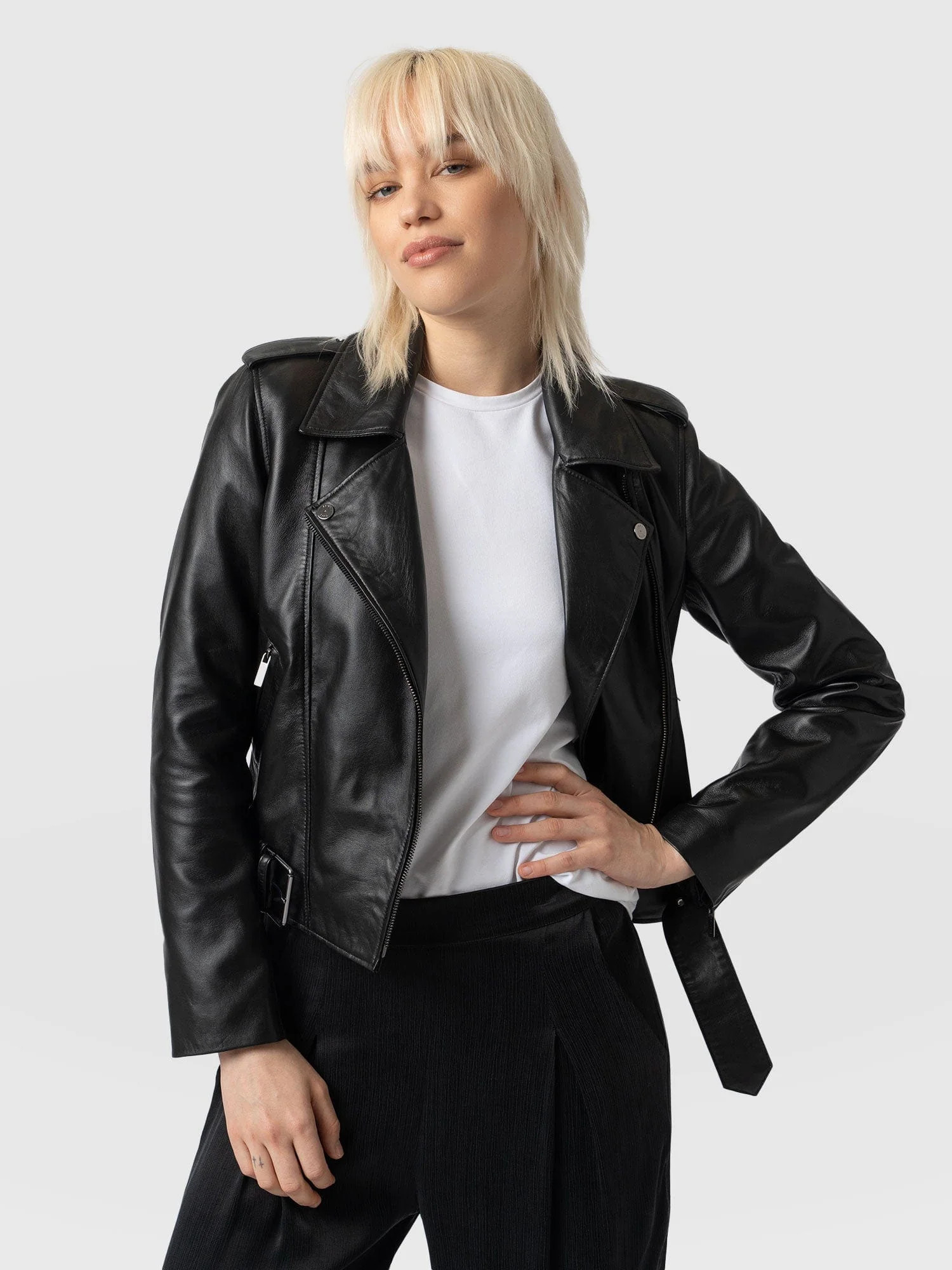 Luther Leather Jacket - Black | Saint + Sofia