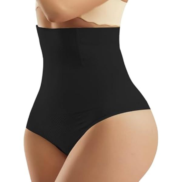 SHAPELLX Tummy Control Shapewear Thong Shaper High Waisted Underwear Seamless Shapewear Body Shap... | Amazon (US)