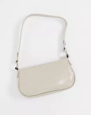 ASOS DESIGN stone croc effect 90s shoulder bag | ASOS (Global)