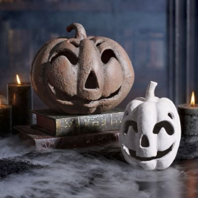 Phantom Face Pumpkin, Set of Two | Grandin Road