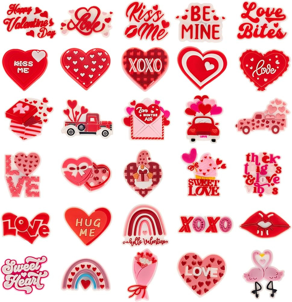 Valentine's Day Shoe Charms Fit for Croc Clog Sandals Accessories Decoration Love Shoe Charms for... | Amazon (US)