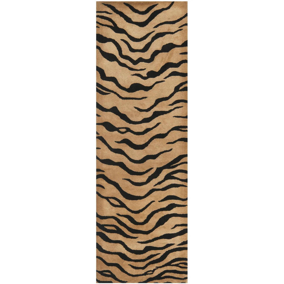 Nonia Animal Print Handmade Tufted Wool Gold/Black Area Rug | Wayfair North America