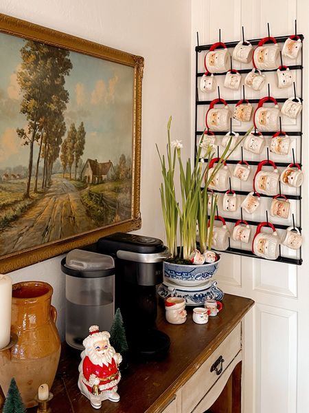 Coffee Bar Favorites-I love displaying my favorite seasonal mugs on my hanging wall rack. The Santa mugs are so much fun during the holidays.

Create your own coffee bar with s hanging mug rack or table top mug rack. I’ve linked some of my favs.

Add a few fav mugs, a coffee pot (I love my Keurig) and organizers for your coffee supplies. 

I’ve filled my drawers with bamboo organizers. They’re perfect for k-cups, tea bags, and other supplies.

#LTKHoliday #LTKSeasonal #LTKhome