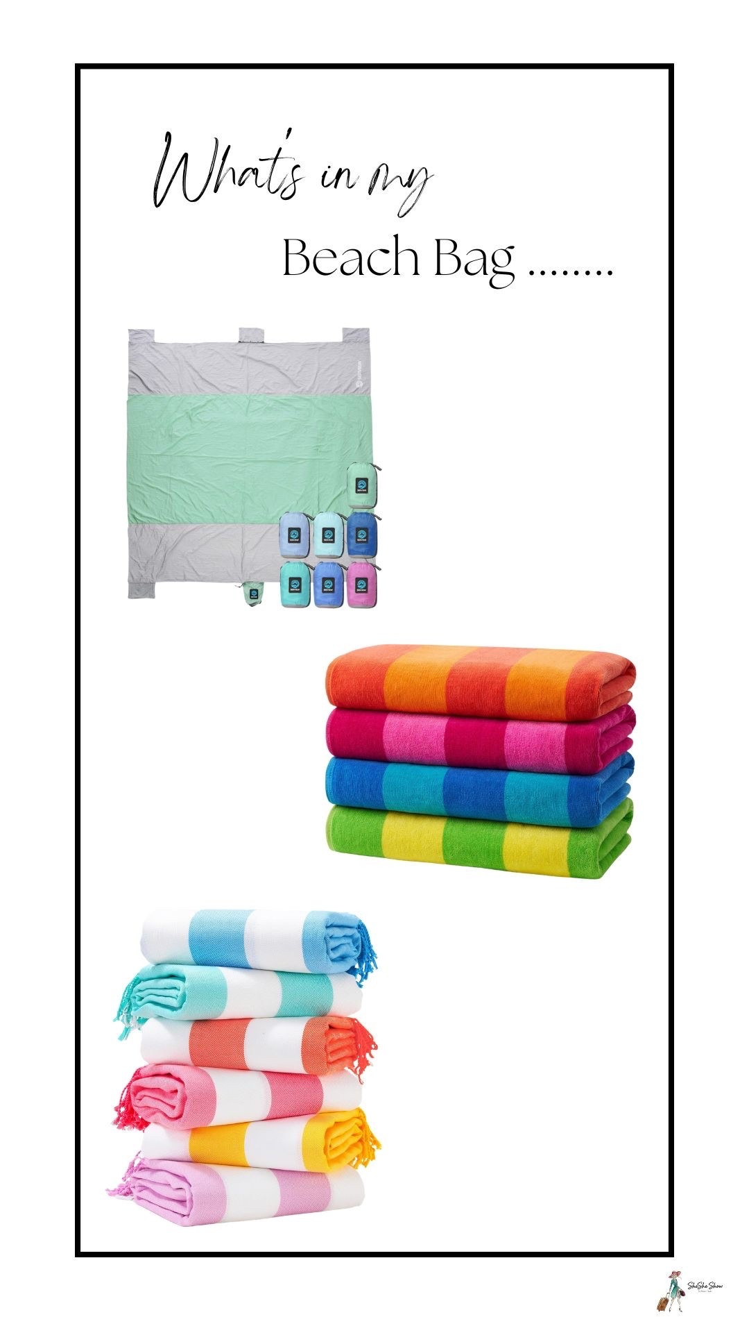 Beach Blanket Waterproof Sandproof, Extra Large 6"x7" Sand Free Beach Mat for 1-6 Adults, Oversized Outdoor Blanket with 4 Sand Pockets, Portable Lightweight Packable - Picnic Mat
Colorful strip terry beach towels for pool, beach, lake, other water sports

#LTKOver40 #LTKSwim #LTKgrwm