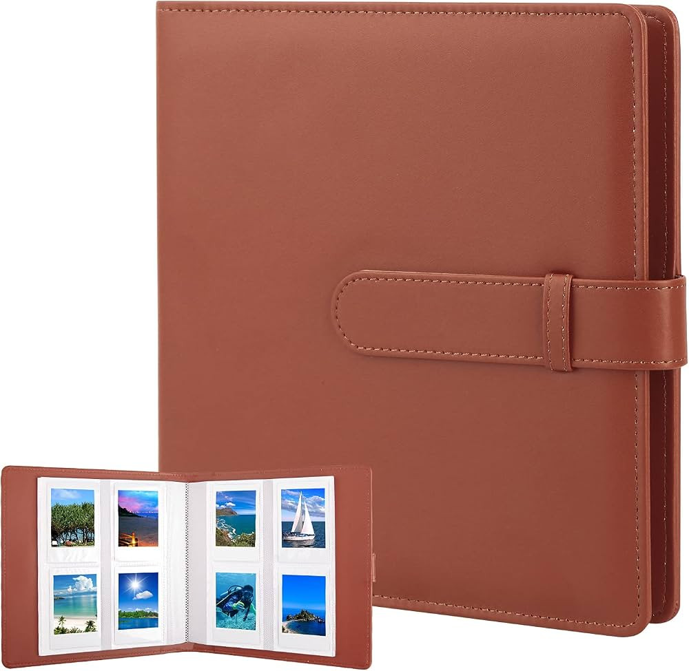 256 Pockets Photo Album for Fujifilm Instax Mini Camera, Photo Album for Polaroid, Leather Cover,... | Amazon (US)