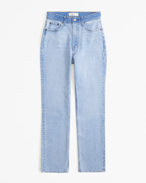 Curve Love Ultra High Rise Ankle Straight Jean | Abercrombie & Fitch (US)