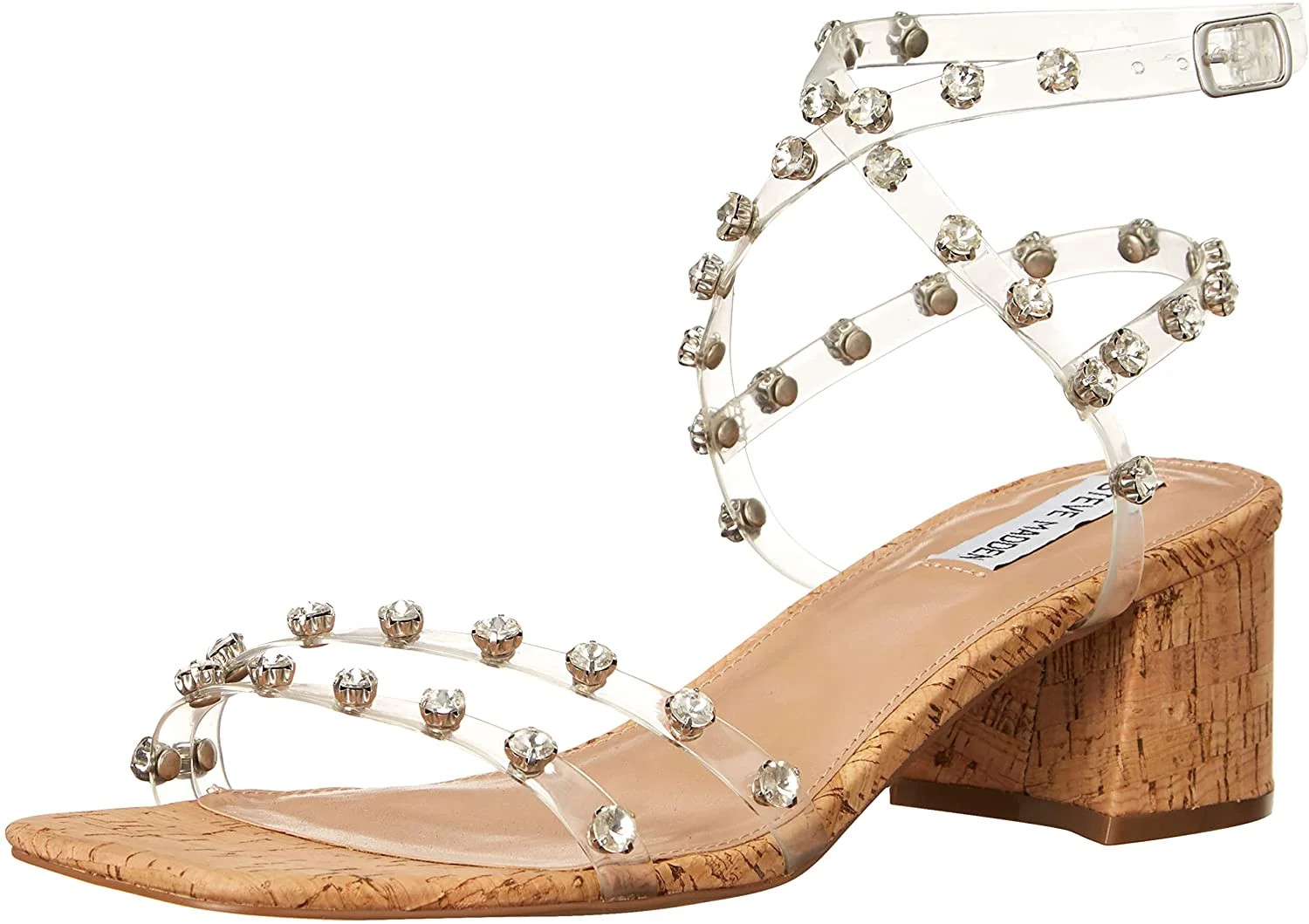 Steve Madden Womens Invent Heeled Sandal 7.5 Clear | Walmart (US)