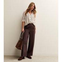 Women's Brown Pull On Wide Leg Trousers New Look | New Look (UK)