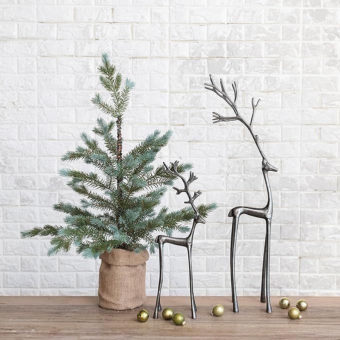 Creative Co-Op Thin Shaped Cast Aluminum Reindeer, Gunmetal Finish | Amazon (US)