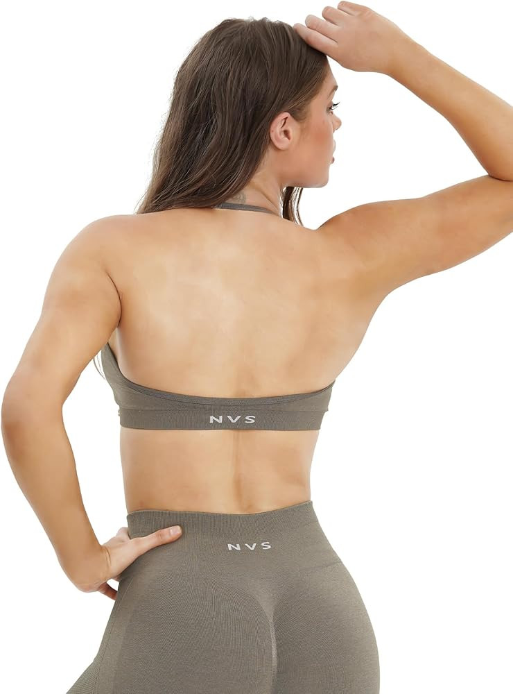 NVS Sports Bras for Women Open Back Amplify Halter Bra Adjustable Straps Padded Seamless Workout ... | Amazon (US)