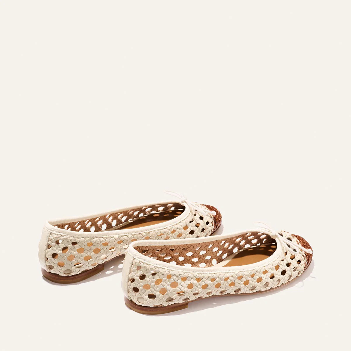 The Demi - Ecru and Saddle Woven Leather | Margaux