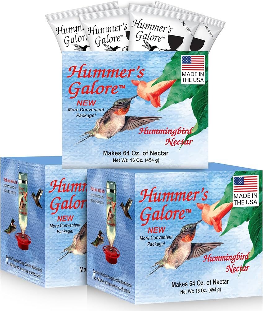 Hummer's Galore Hummingbird Food Ready-to-Mix Hummingbird Nectar, All-Natural Nectar Collector Fo... | Amazon (US)